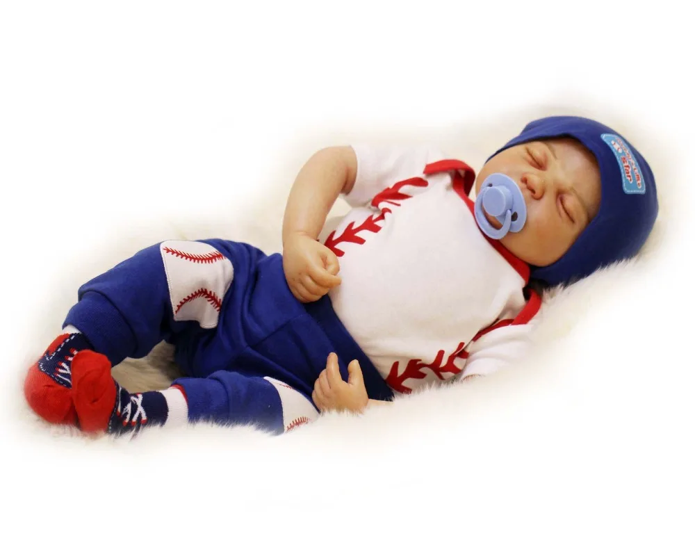 

22" Exquisite silicone reborn dolls real newborn baby looking soft touch 100% handmade kids lover birthday gift bonecas reborn