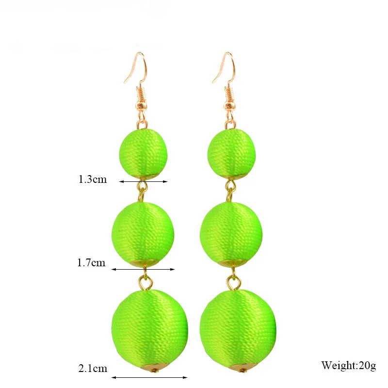 Висячие серьги ISINYEE с флуоресцентными помпонами и ювелирные украшения богемные