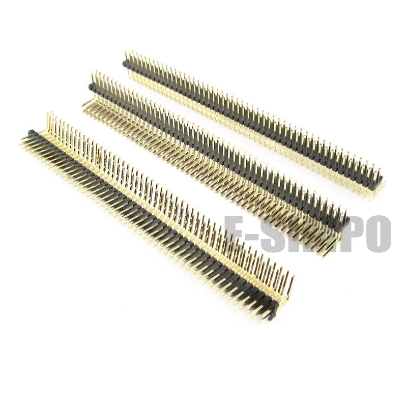 100 шт. 1 27 мм RA Right AngleDouble Row Pin Заголовок AU1u &quot2x8p 2x40p 2x50p шаг 0 05&quot PCB штыревой разъем