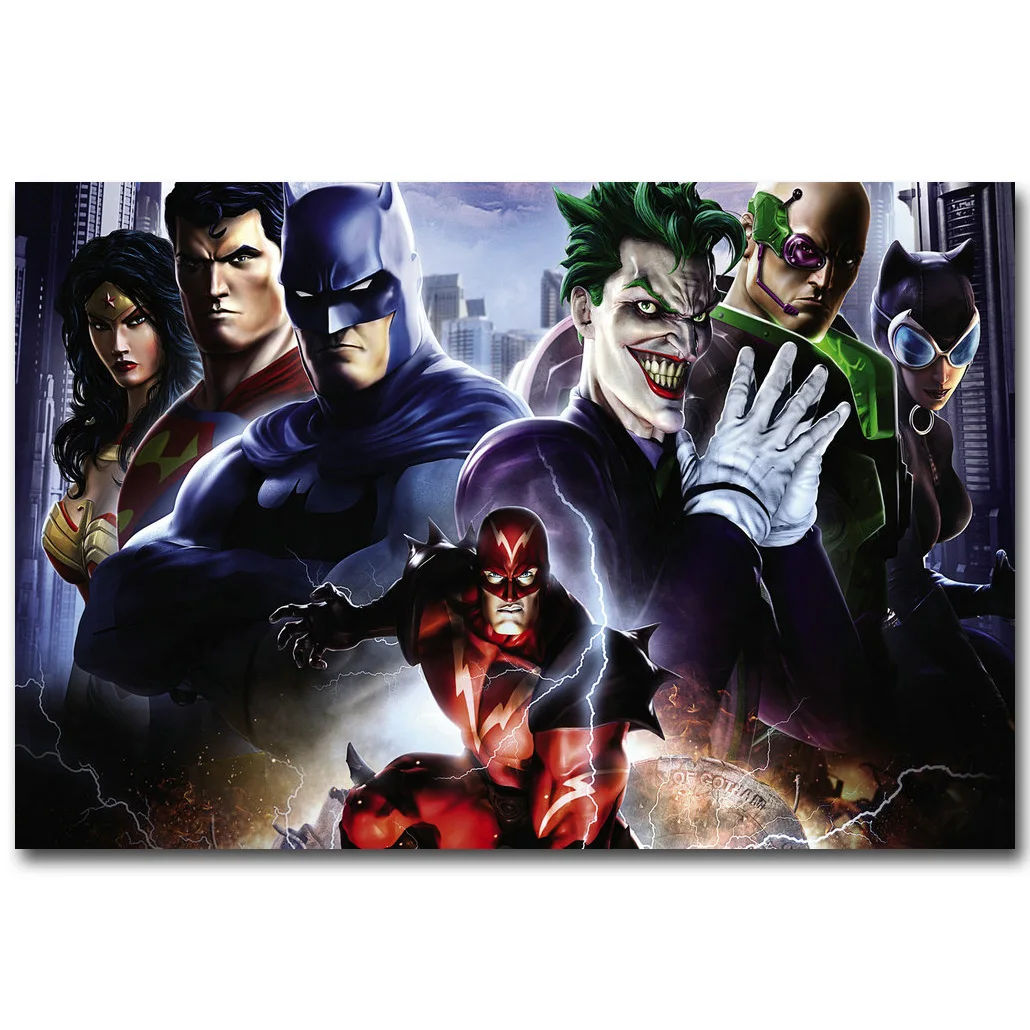 Injustice League Бэтмен супергерой комиксы шелк ткань Постер принт 13x20 24x36 дюймов супер