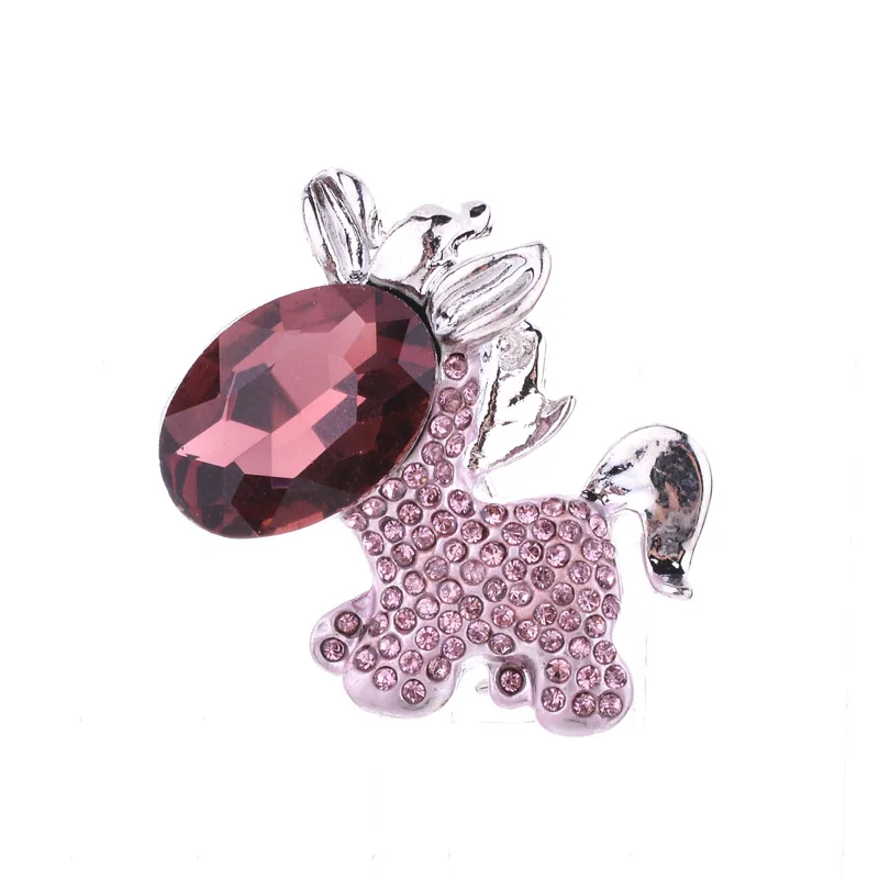 New Alloy Enamel Animal Jewelry Cute Unicorn Horse Brooch Pins Bright-colored Rhinestone Crystal Brooches For Children Gift | Украшения и