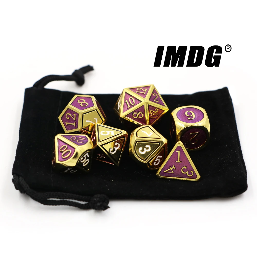 IMDG 7 шт./компл. креативная РПГ игра игральные кости многогранные металлические DND