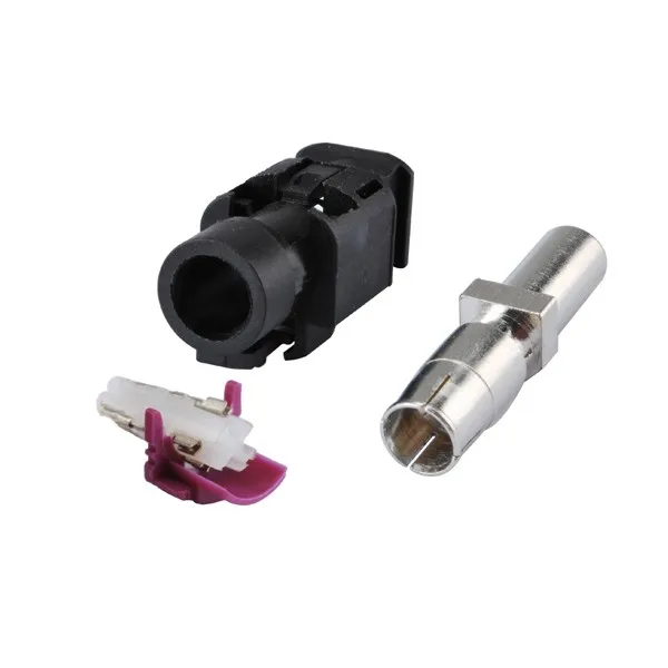 

RF Coaxial Connector Car HSD Fakra A Waterblue Crimp Female Jack 90 deg Right Angle Connector for Cable Dacar 535 4pole
