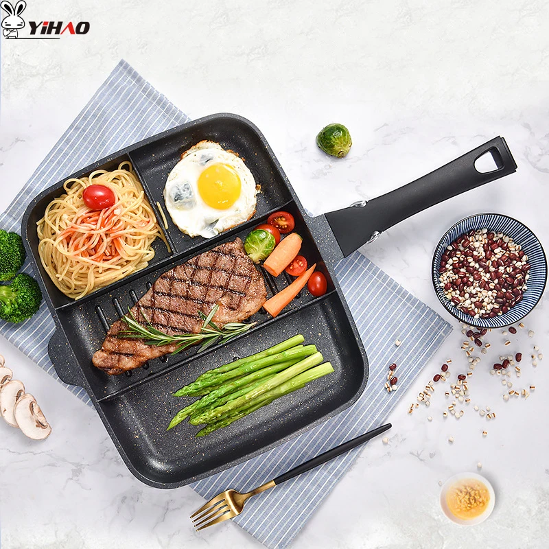 

YIHAO 33*27cm Maifanshi Breakfast Pot Home Multi-Function Non-Stick Pan Frying Pan Steak Pot Kithen Tool