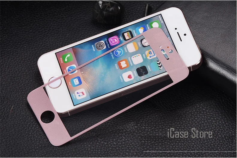 Высокое качество 9H полноэкранное цветное закаленное стекло для iPhone 5 5S 5C SE чехол с