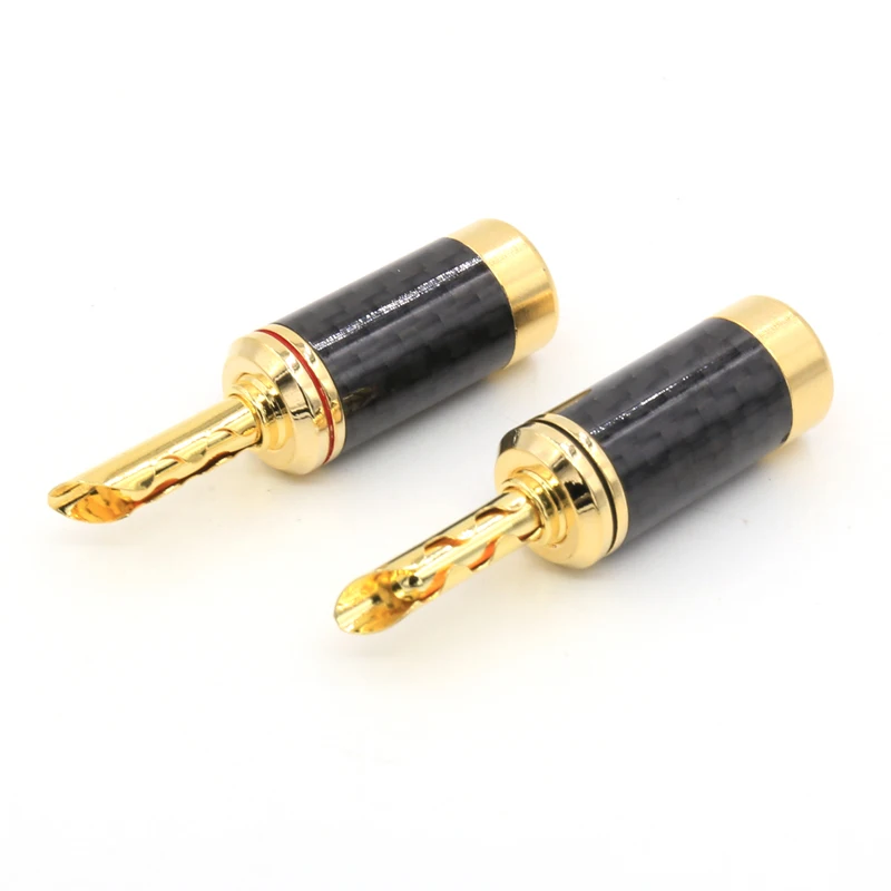 

2pcs HI-END Carbon Fiber Gold Plated Copper Plug/Jack Speaker Amplifier BFA Banana headphone Connectors