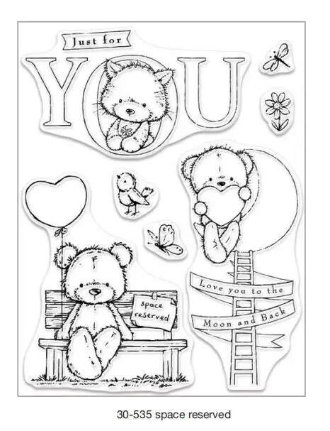 ST0114A1 5x6. 5in Love Heart Bear прозрачный силиконовый штамп/печать для скрапбукинга DIY/валентинка декоративная открытка для изготовления четких штампов - Цвет: ST0114A1