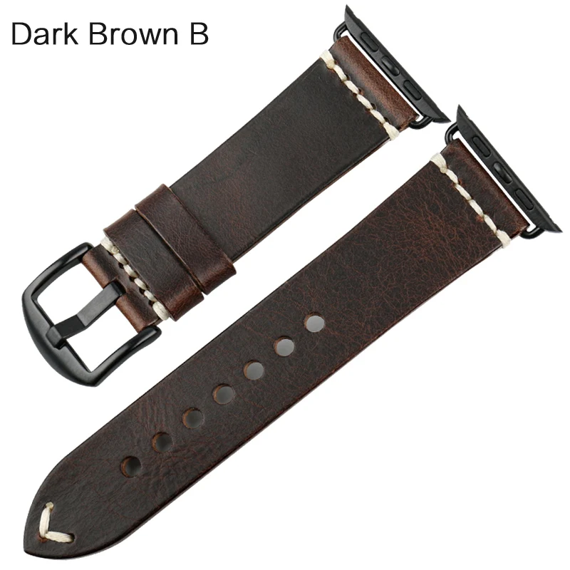 Dark Brown B Аксессуары для часов MAIKES из натуральной коровьей кожи для Apple Watch 44 мм 42 мм и iwatch ремешок 40 мм 38 мм серия 4 3 2 1 браслеты - Цвет ремешка: Dark Brown B