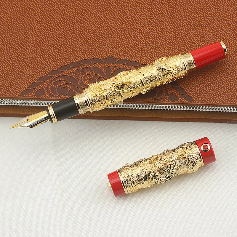 JINHAO СЕРЫЙ Перьевая ручка Перо с широким основанием DRAGON PLAY THE PEARL