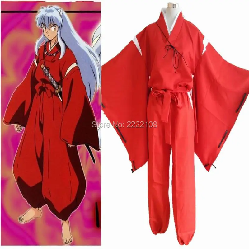 2020 модный костюм для косплея аниме Inuyasha ярко-красное кимоно Униформа японское