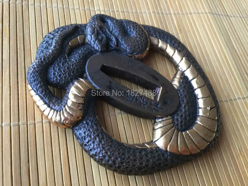 Японский медный костюм Цуба для катания меч вакидзаси аксессуары W/ Snake | Дом и сад
