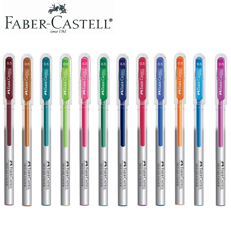 Faber Castell настоящий гелевый цвет 12 цветов нейтральная ручка на водной основе 0,5 мм набор эскизов для художественных студентов