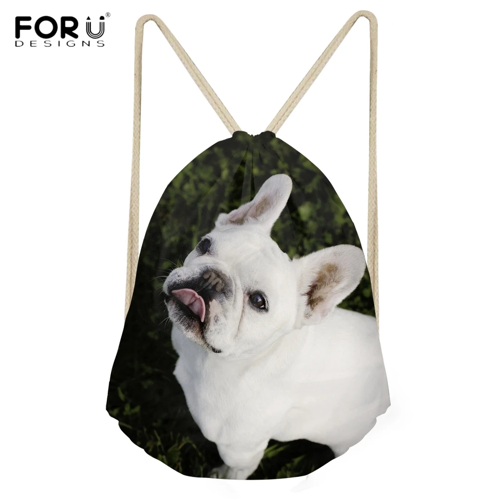 FORUDESIGNS Kawaii 3D собака с принтом &quotФранцузский Бульдог&quot шнурок сумки модная