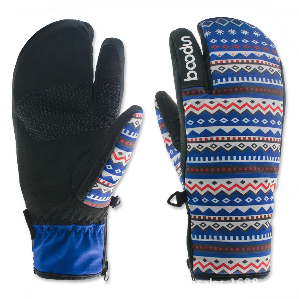 

Three Finger Ski Gloves Women's Outdoor Sports Skiing Gloves Winter Warm Windproof Cycling Running Hiking Motorcycle Gloves