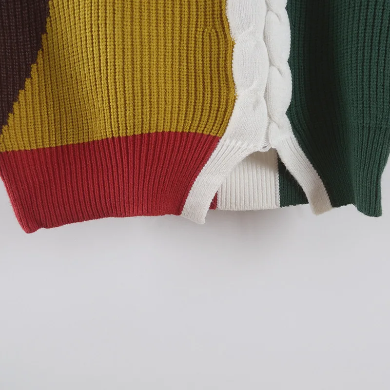 Autumn Winter 2017 Patckwork Sweater Women Jumper Oversized Pullover Casual Long Sleeve Fashion Woman Sweaters Clothes Pullovers | Женская