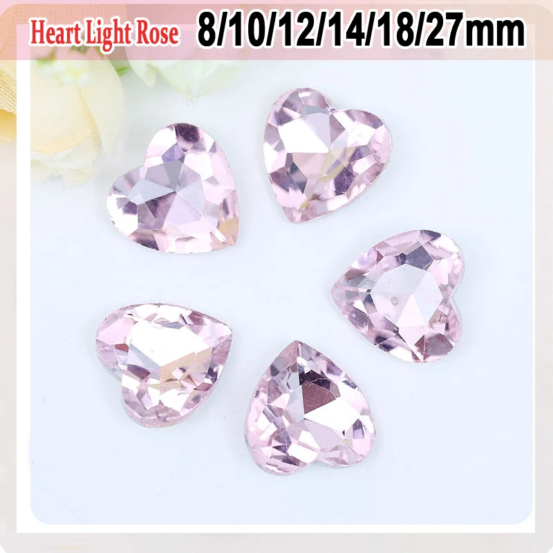 Розовые остроконечные Стразы в форме сердца Свадебные украшения Аксессуары