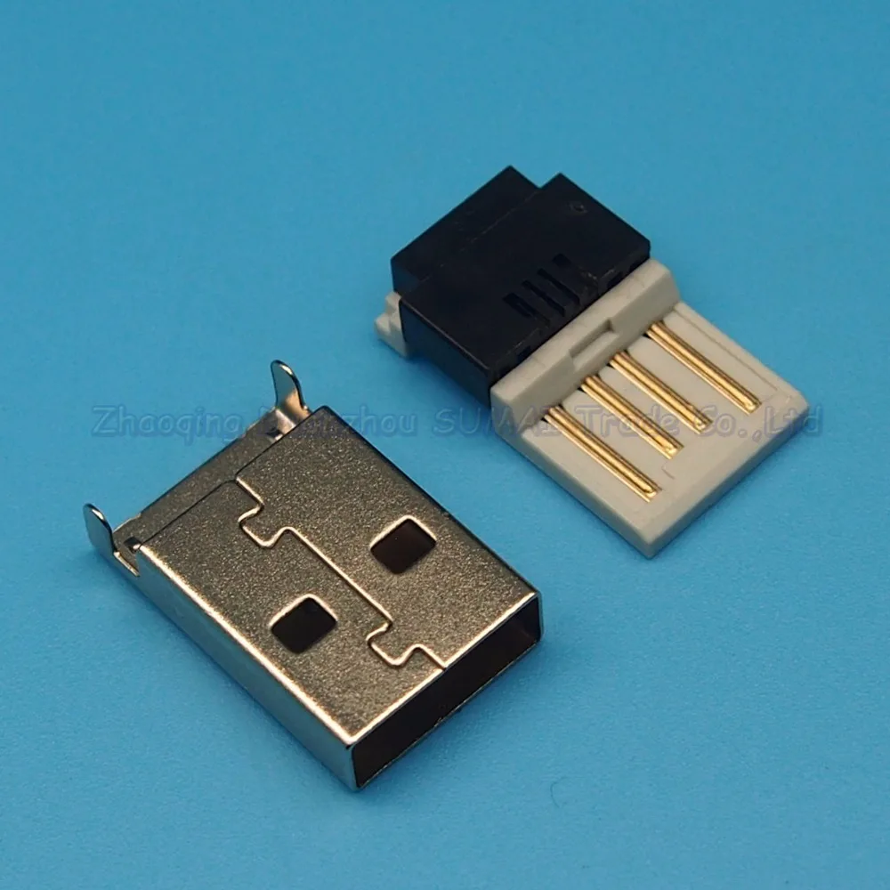25 комплектов 2 в 1 DIY USB A штекер без разъема USB|Коннекторы и разъёмы| |
