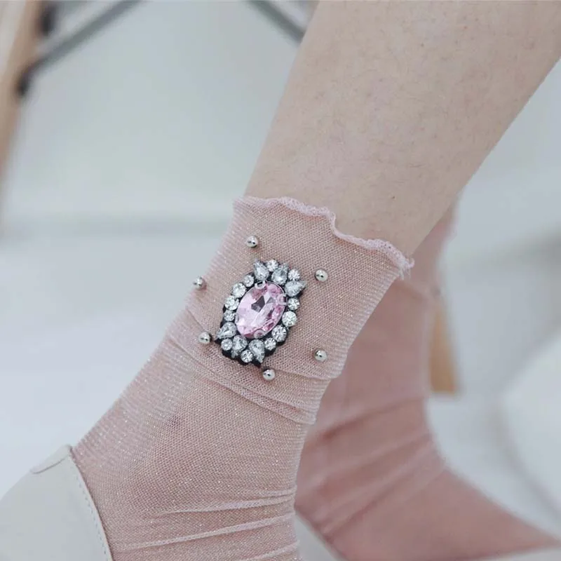 Женские ультратонкие прозрачные шелковые носки [COSPLACOOL] золотистые серебристые