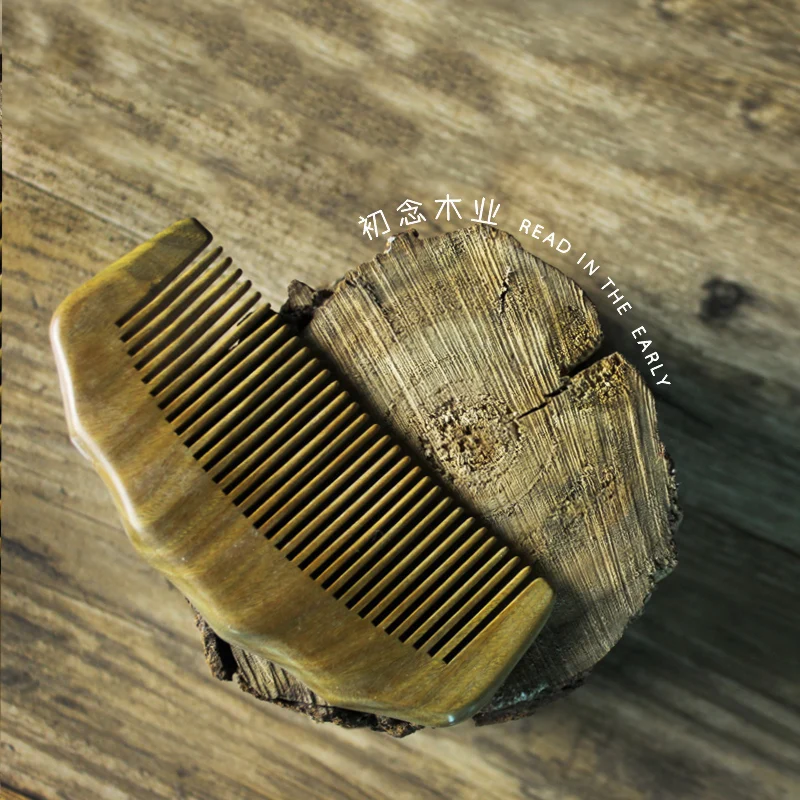 Wooden Green Sandalwood Combs MINI Pocket Intensive Comb Hair Brush Straightener Escova Hairbrush For Daughter Best Gift 003 | Красота и