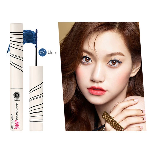 04 Blue Умная кошка, 4 цвета, тушь для ресниц, макияж, подкручивание, утолщенная, корейский стиль, ресницы, макияж, быстро сохнут, натуральный, водонепроницаемый, удлинение - Цвет: 04 Blue