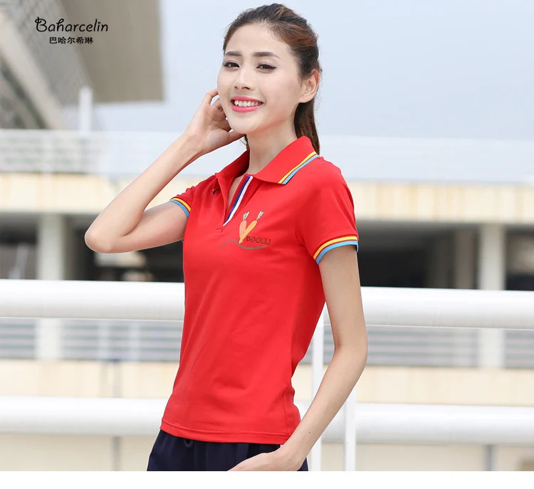 Женские футболки-поло Baharcelin летние хлопковые топы больших размеров с вышивкой и