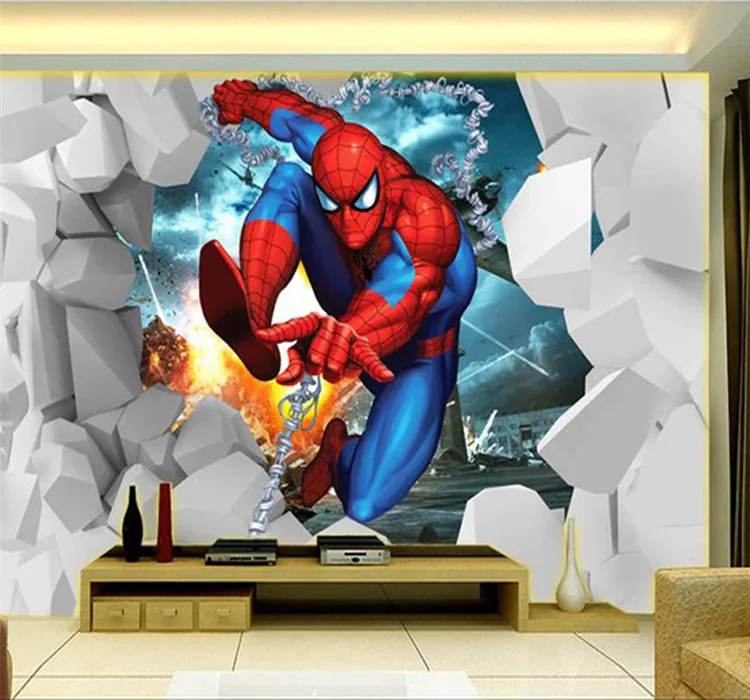 Пользовательские Настенные обои 3D стерео мультфильм паук детская комната