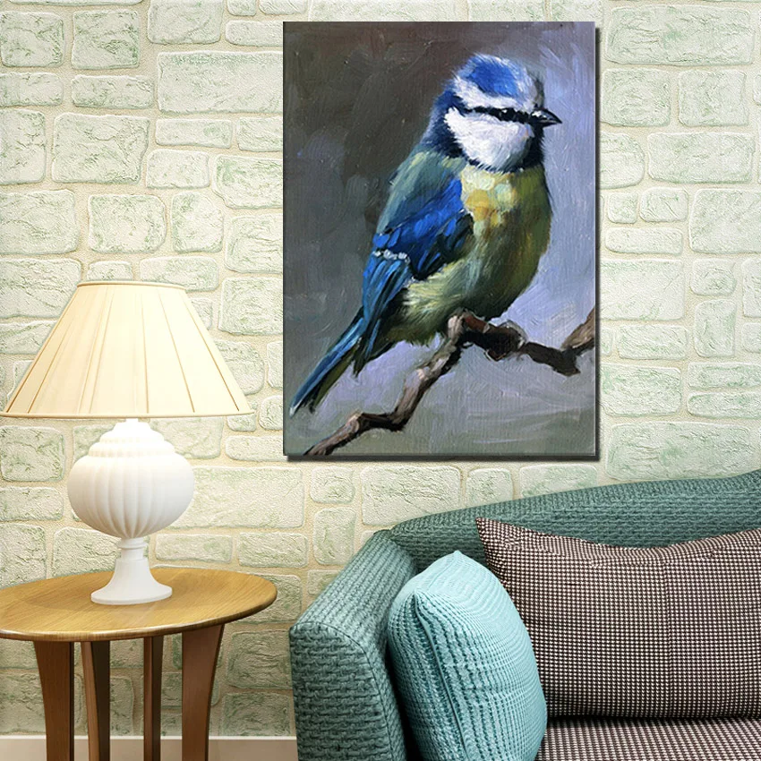 Настенная картина ручной работы с абстрактными животными на холсте без рамки |