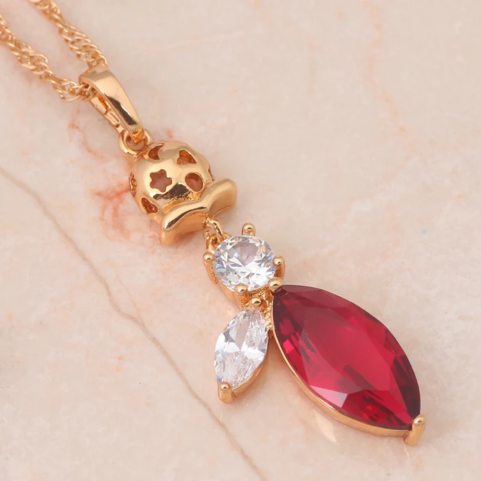Розовый Циркон Crystal очаровательный подарок золотой тон rose Ювелирные комплекты с