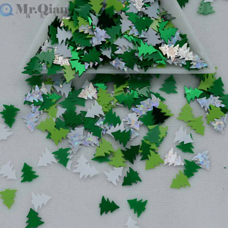 25 г 7 мм Маленькая форма новогодней елки Сыпучие блёстки пайетки для творчества