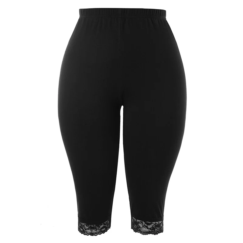 PlusMiss размера плюс 5XL Высокая Талия кружевное Фитнес Леггинсы Джеггинсы Для