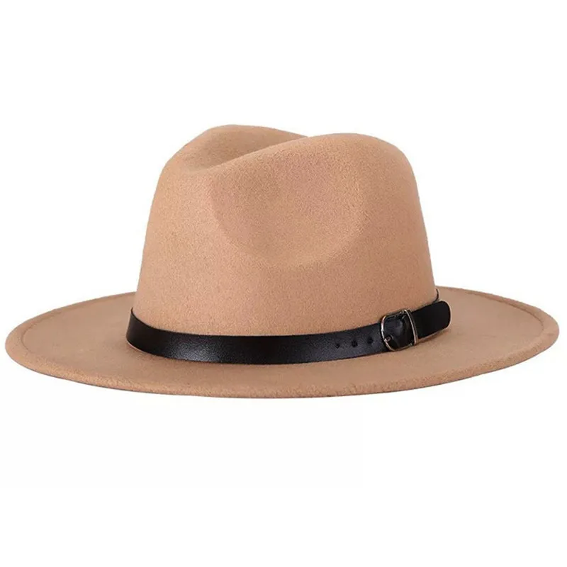 4 Женская и Мужская шерстяная шляпа Fedora джентльмен Элегантная Леди Зима Осень широкий джазования с полями церкви Панама сомбреро - Цвет: 4