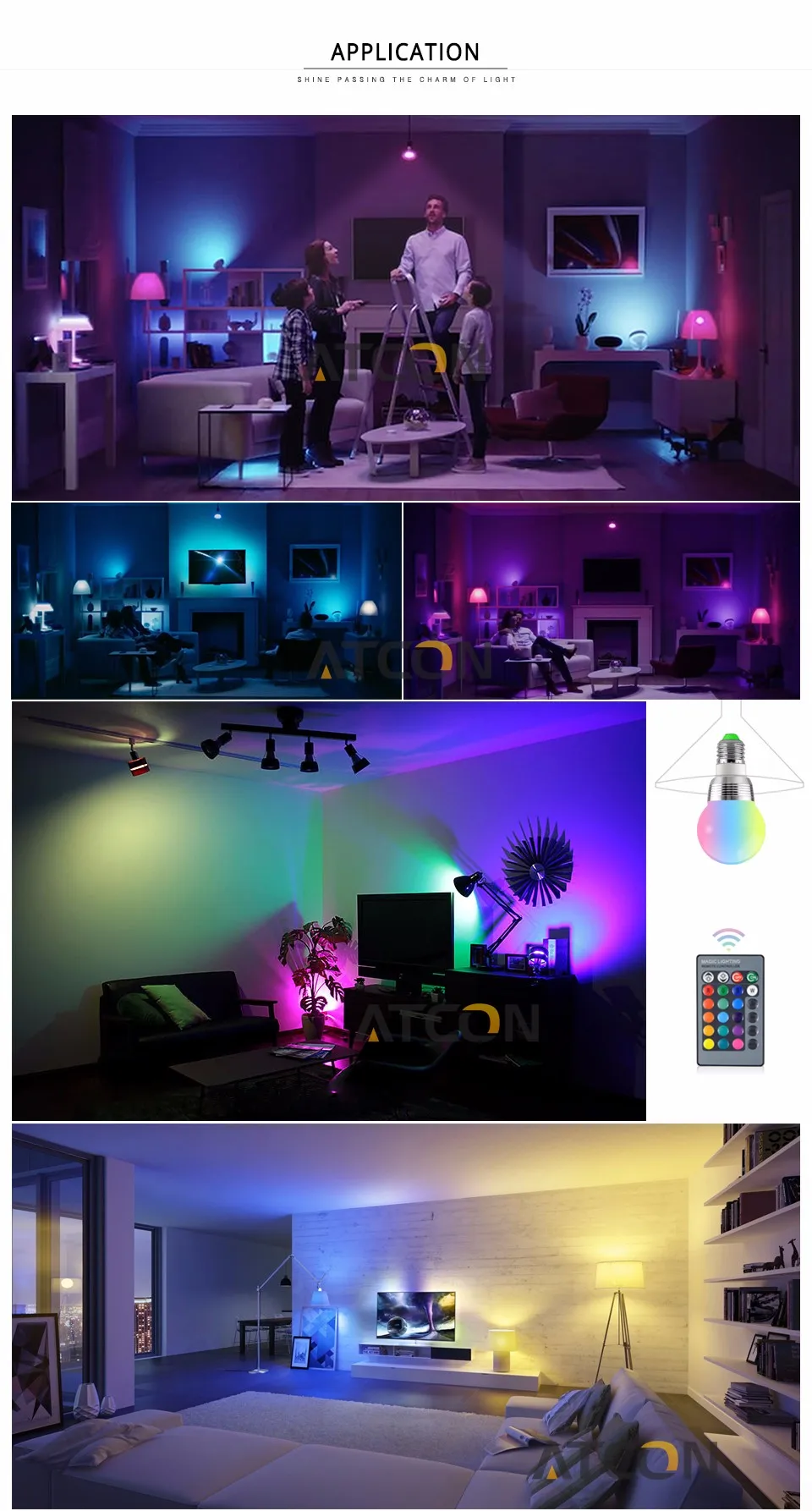 Домашний Светильник ing RGB затемнения светодиодный ночной Светильник E27 E14 85-265V 110V 220V Sopt светильник для сценического освещения светодиодный лампы/24key пульт дистанционного управления Точечный светильник