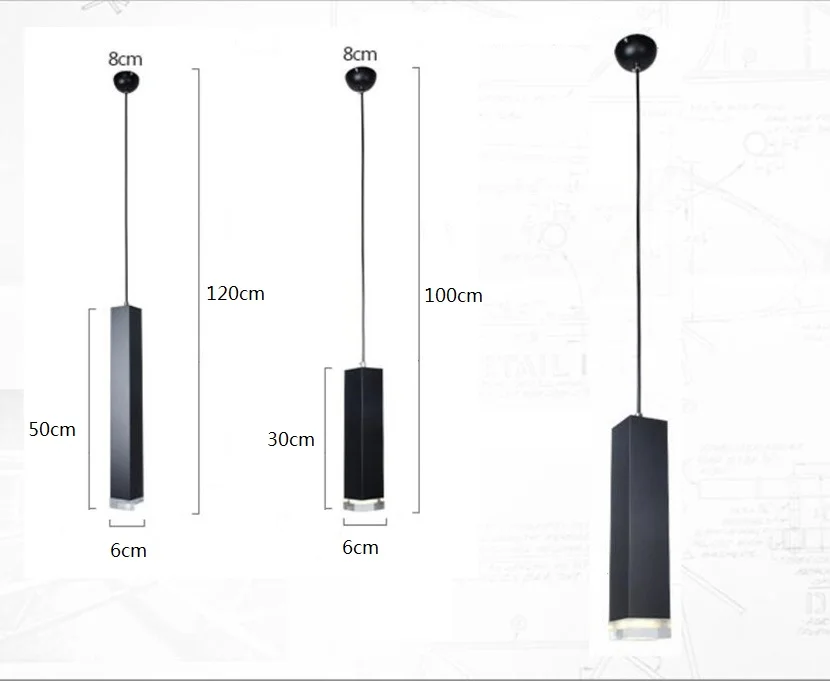 Современный светодиодный квадратный подвесной светильник алюминиевое