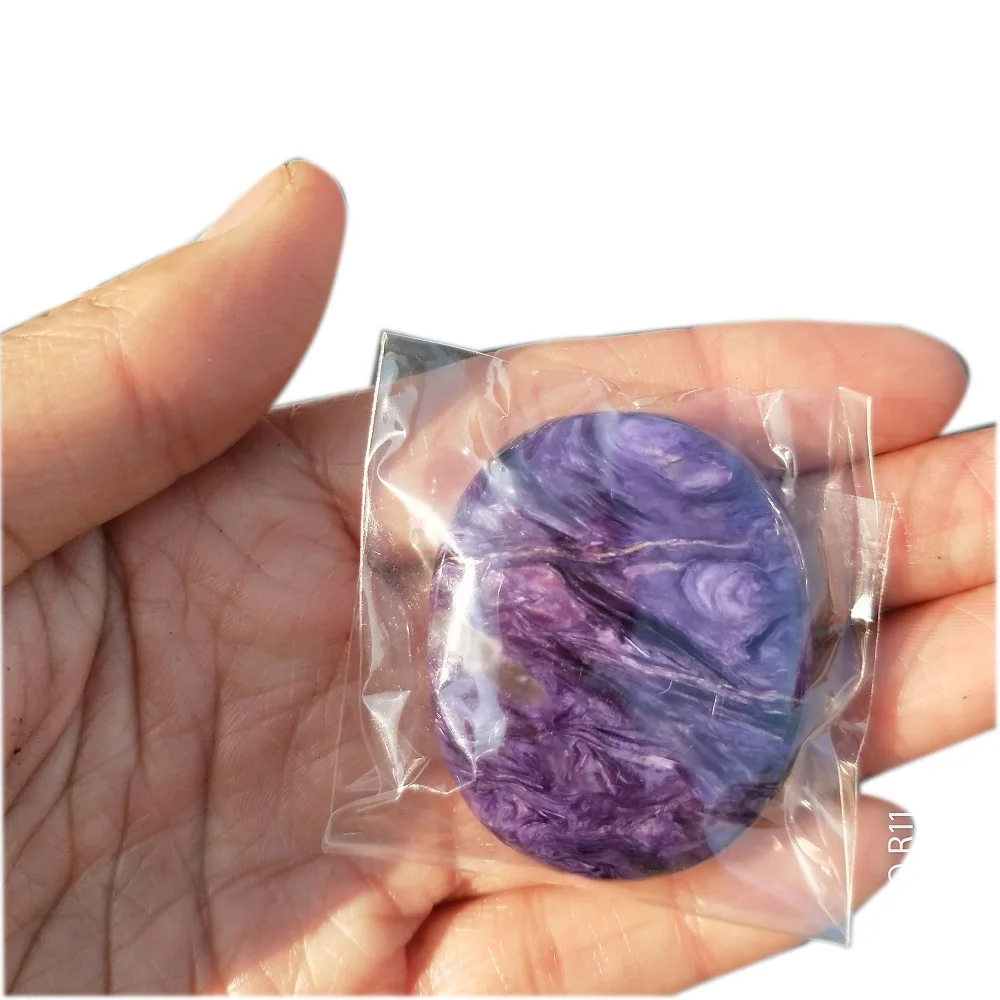 roundness1pcs Натуральный кристалл кварца камни идеальный Чароит драгоценность кулон ожерелье целебные камни и кристаллы драгоценные камни ремесла украшения - Цвет: roundness1pcs