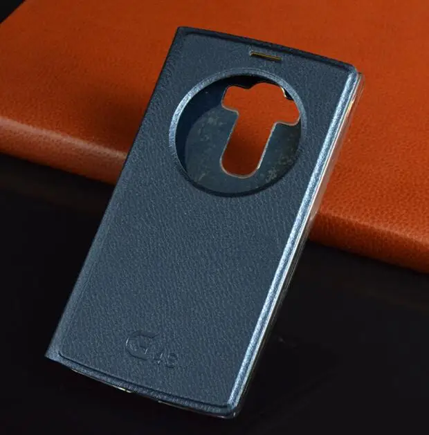 Для LG G4S Smart чехол, кожаный чехол LG G4 Beat G4Beat H731 H735 H736 флип телефон сумки Smart View окна автосна ответ на вызов - Цвет: Dark Blue