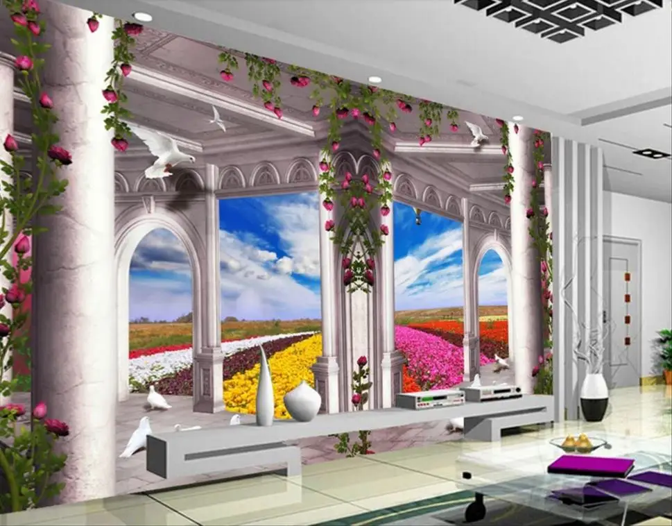 Индивидуальные 3d стереоскопические обои римская колонна пейзаж для стен спальни