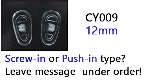 CY009 screw or push 500 шт./лот,, розничная и, очки, силиконовые носоупоры, различные типы и размеры, аксессуары для очков - Цвет: CY009 screw or push