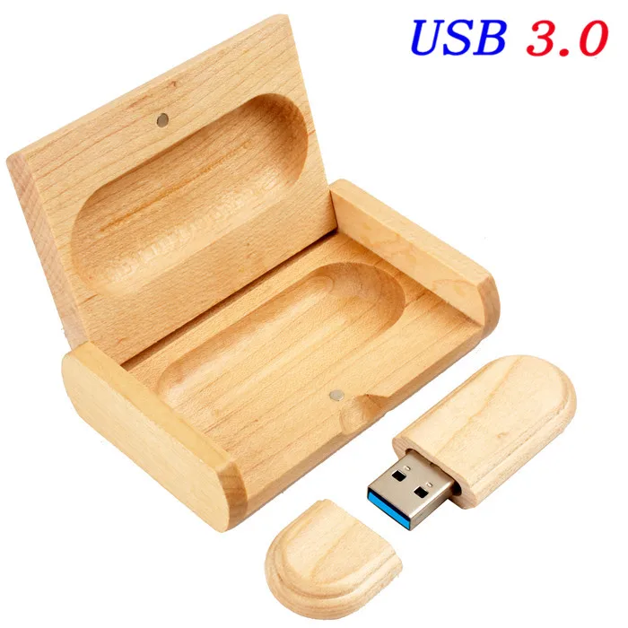 USB with BOX JASTER USB 3,0 высокоскоростной логотип клиента деревянный USB флеш-накопитель кленовое дерево+ коробка Флешка 4 ГБ 8 ГБ 16 ГБ 32 ГБ 64 Гб карта памяти подарки - Цвет: USB with BOX
