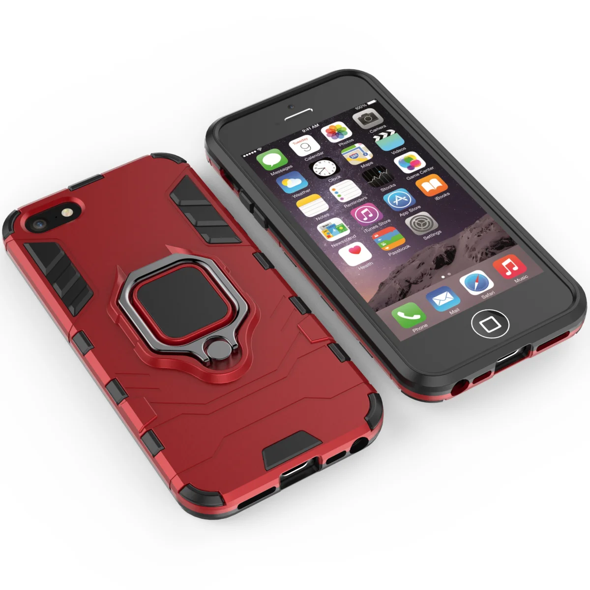 For Apple iPhone 6 6S 4.7&quot phone Case Stand Holder TPU&ampPC Hard Silicone Dual Armor Cover for iPhone6 iPhone6S protector |