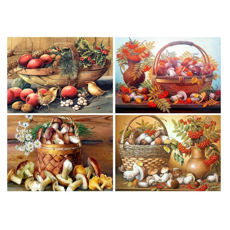 Полноразмерная/круглая Алмазная 5D картина сделай сам вышивка крестиком гриб