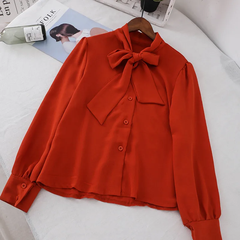 Женская блузка белая с длинным рукавом на весну и осень | одежда