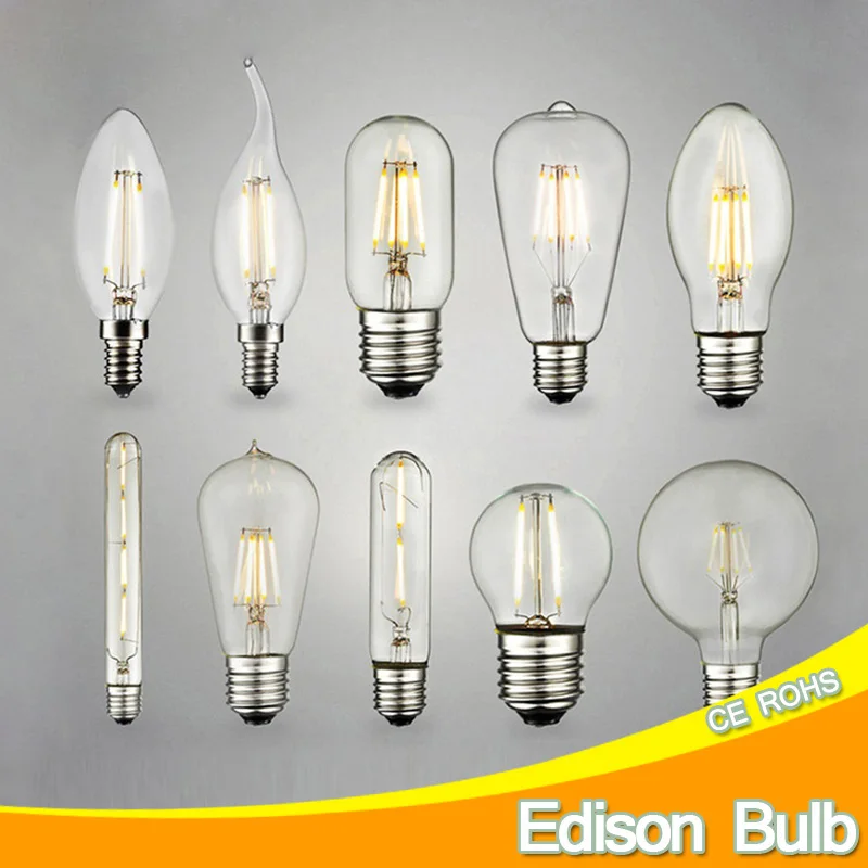 Retro Antique Led Edison Bulb E14 E27 Ampoule Vintage Filament Light Lampada 220v Energy Saving Lamp Candle Lights bulb | Освещение