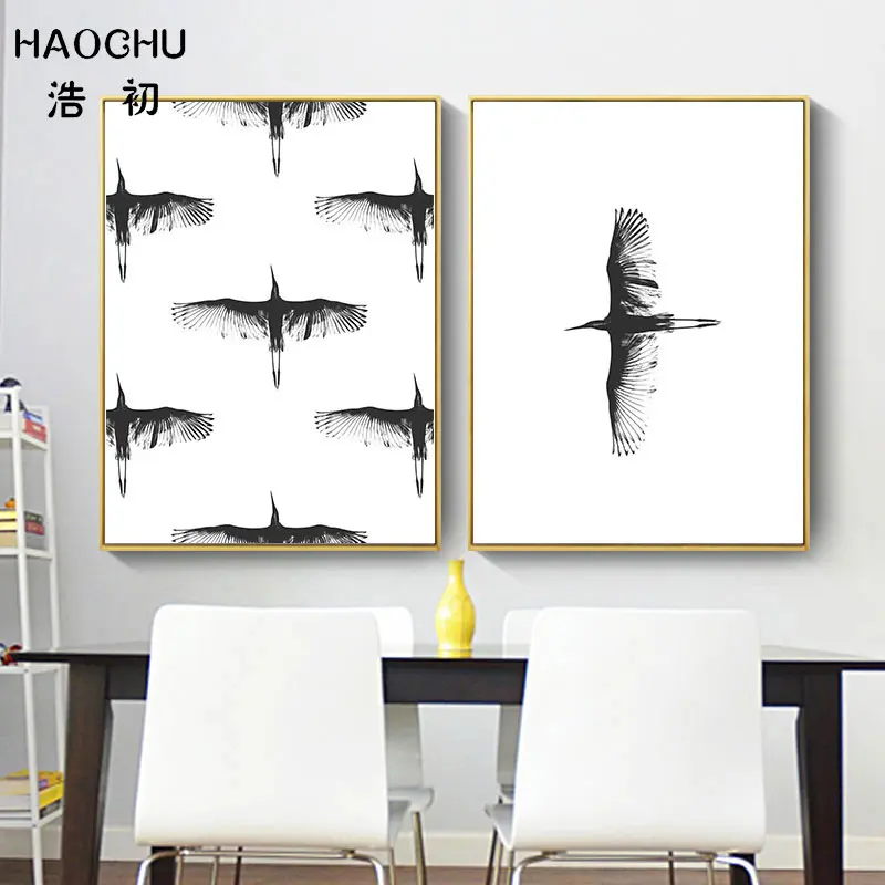 Original Flying Birds IN THE AIR Stretching Wings In Line Decorative Prints Unframed Pictures For Room Home Decoration | Дом и сад