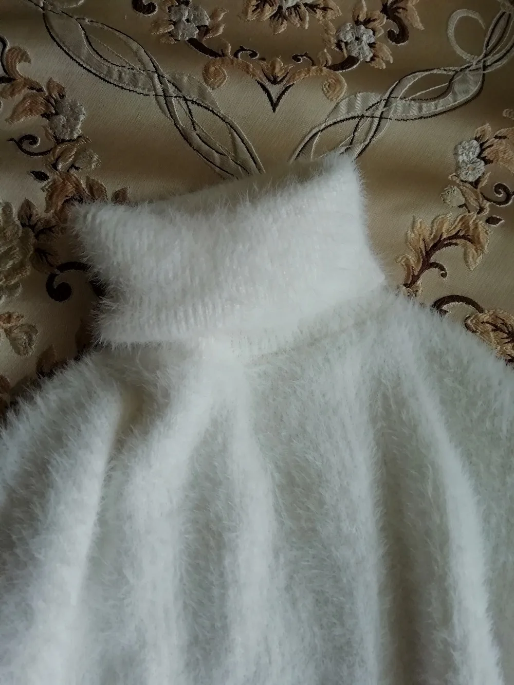 White Faux Mink Cashmere Long Sleeve Turtleneck Sweater Women 2020 Autumn Winter Basic Warm jumper Pullover Pull Femme Hiver | Женская