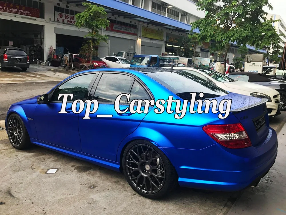 Роскошная темно синяя сатиновая хромированная автомобильная пленка гибкое