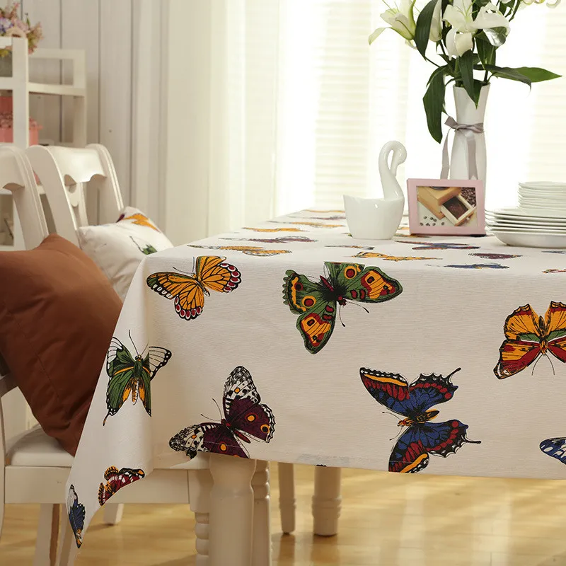 Butterfly Новая японская полиэфирная хлопковая скатерть с рисунком бабочки Пылезащитная домашняя обеденная скатерть Рождественская Банкетная скатерть - Цвет: Butterfly