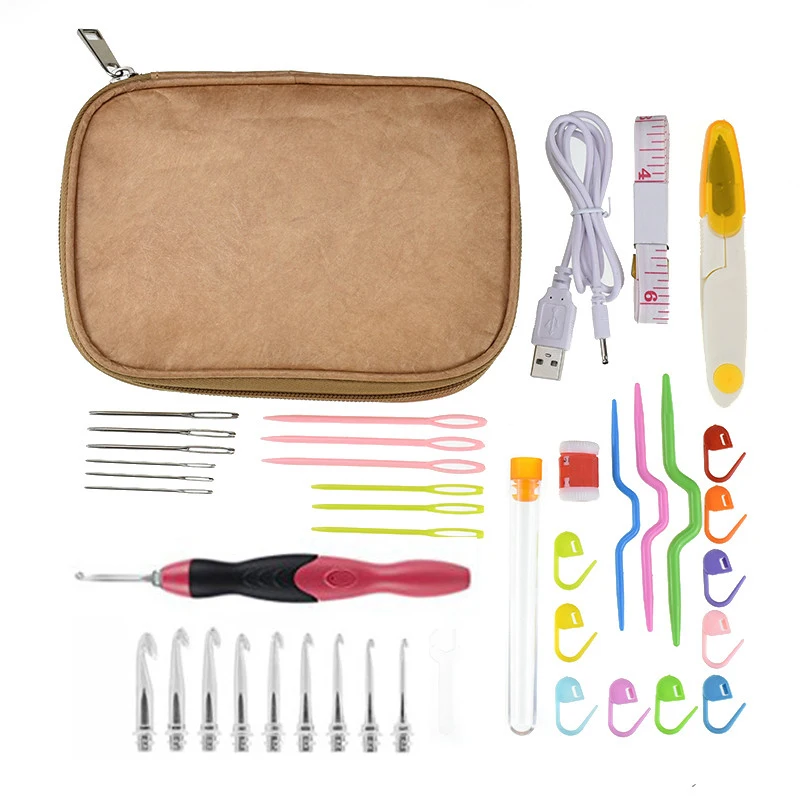 1 компл. Перезаряжаемые светодио дный вязаный крючком крючок 2 5 мм 6 головок