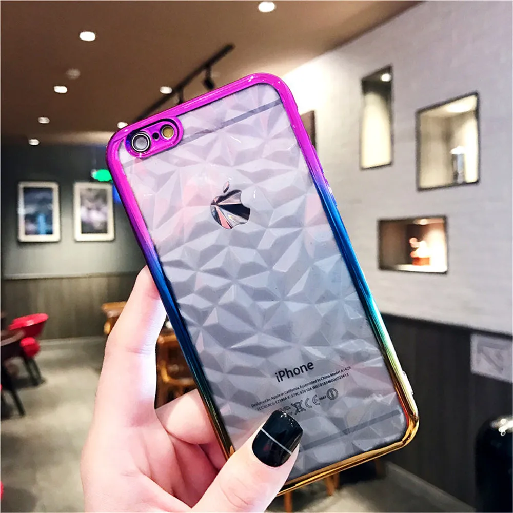 Case For OPPO F3 F5 F7 A83 A5 Luxury Plating 3D Diamond Pattern Phone Oppo R15PRO R11s Transparent Silicone Soft Cases |