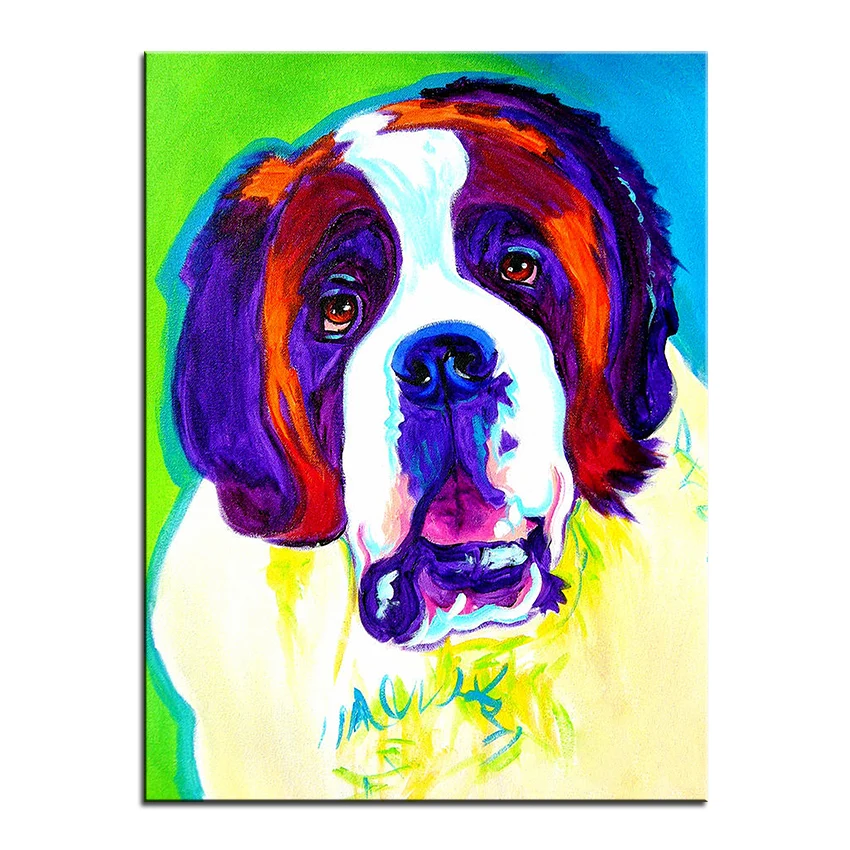 Большой размер Печать Масляная картина со Святым Бернардом настенная живопись