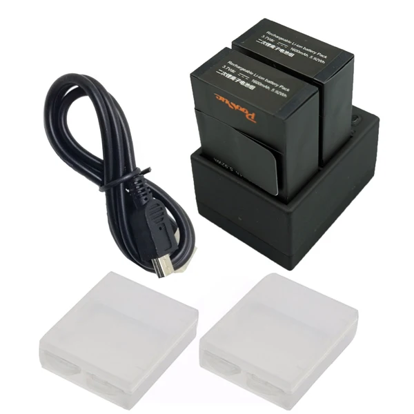 Hero gopro батарея 3,7 V+ USB двойное зарядное устройство для gopro hero 3 Батарея AHDBT 302 go pro 3 батарея для gopro hero 3 черный - Цвет: 2battery charger